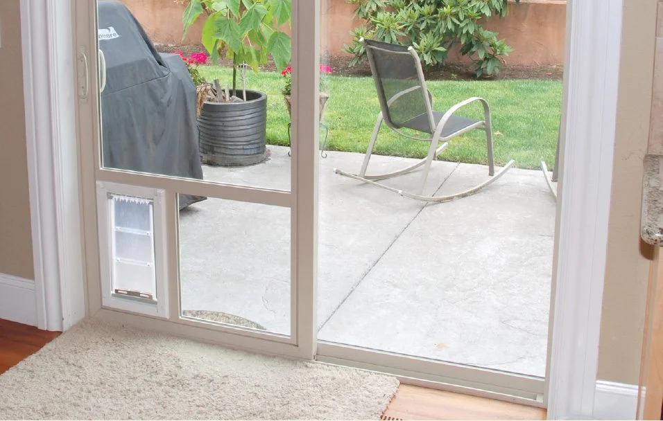 Pet door glass replacement conversion inert panel